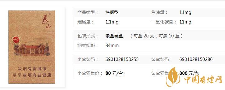 泰山1913香煙多少錢一盒？泰山1913各地價格表查詢2020